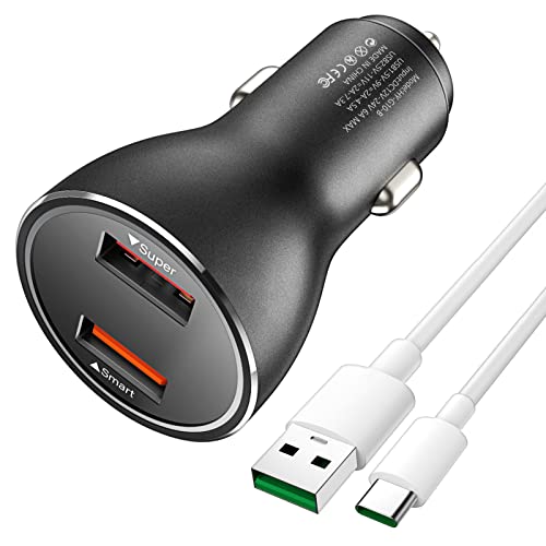 Zigarettenanzünder USB Ladegerät 80W SUPERVOOC+QC30W,USB Schnelllade-Autoladegerät mit 1M USB C Kabel USB Car Charger für OPPO Find X5 X3/2 Neo/Pro/Reno 8/7/6 Pro,realme GT NEO 2 Pro,OnePlus 11 Nord 2 von ACAGET