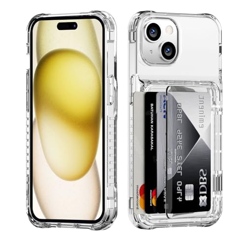 ACANDYA for iPhone 15 Case Wallet Clear Protective Phone Case with Credit Card Holder Heavy Duty Protection Shockproof Anti-Scratch Anti-Yellow Cover for iPhone 15 6.1 inch Transparent von ACANDYA