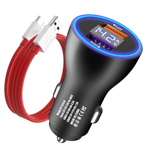 Autoladegerät Schnellladung 80 W und 1 m/3,3 Fuß SUPERVOOC USB-auf-USB-C-Kabel für Oneplus Nord 3 12R 11 10 Pro, mobiles USB-Autoladegerät für Oppo Find X5 Pro Reno11 10 8 Pro Realme GT Neo 3T von ACANDYA