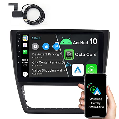 10.1" Android 10 DAB+ Octa-Core Autoradio mit Navi für Skoda Yeti 2009-2017, mit 3GB RAM 32GB ROM, 1280x720 Pixel, Built-in 4G LTE, Unterstützt Wireless Carplay Android Auto Bluetooth DSP GPS SWC von ACAVICA