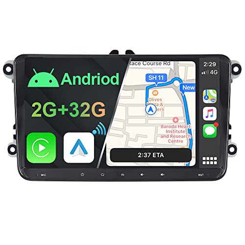 9" Android Autoradio Navigation für VW Golf 5 6 V VI Passat B6 Polo T5, mit 2+32GB, Kompatibel mit Wireless Carplay Android Auto, mit 1280x720p, Unterstützt Navigation DSP BT 5.1 RDS SWC von ACAVICA