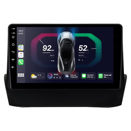 ACAVICA 2+32GB 9 Zoll Android 12 Radio für Ford Fiesta MK6 2008-2016 GPS Navigator Sat NAV mit Wireless Carplay Bluetooth WiFi DSP USB FM Lenkradsteuerung (Radio für Ford Fiesta MK6) von ACAVICA