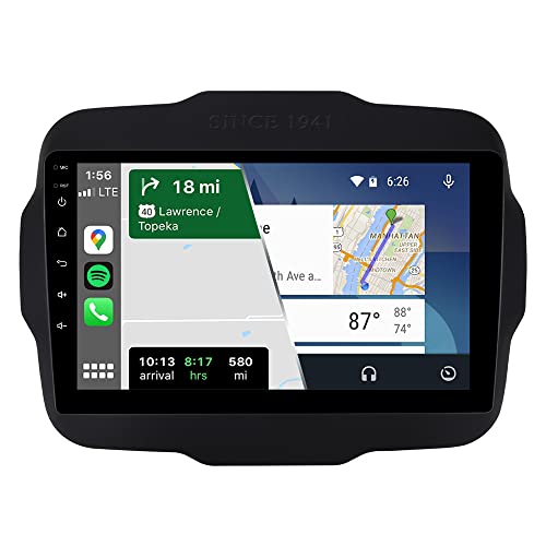 ACAVICA 2+32GB 9 Zoll Radio für Jeep Renegade 2014-2019 GPS Navigator Sat NAV mit Wireless Carplay Bluetooth WiFi DSP USB FM (Radio) von ACAVICA