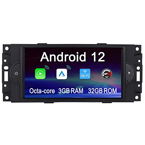 ACAVICA 8-Core 3+32GB Android 12 Radio für Jeep Dodge Ram Chrysler 7 Zoll Autoradio Sat NAV mit GPS Navigation Wireless Carplay Android Auto WiFi Bluetooth (Radio für Jeep Dodge Ram Chrysler) von ACAVICA