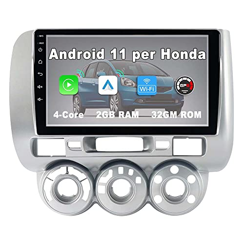 ACAVICA Android 11 Autoradio für Honda Fit Jazz 2001–2008 mit manueller Klimaanlage 9 Zoll 2+32 GB Stereo GPS-Navigation Touchscreen kabelloses Carplay WiFi USB von ACAVICA