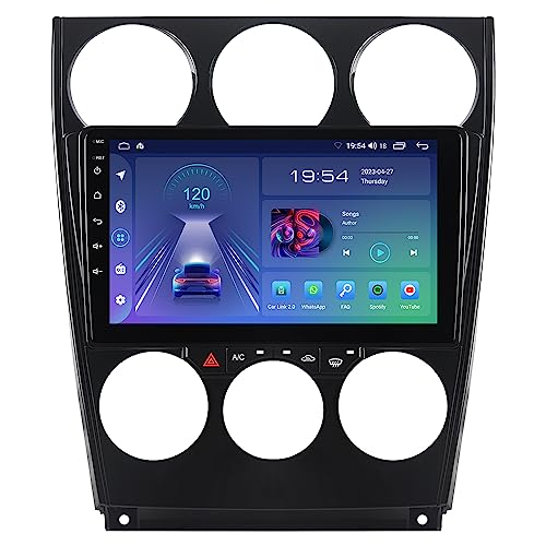 ACAVICA Android 12 9 Zoll Autoradio für Mazda 6 GG1 2002–2007 Navi GPS Navigation Touchscreen Stereo mit kabellosem Carplay Bluetooth WiFi DSP USB FM 2+32 GB von ACAVICA