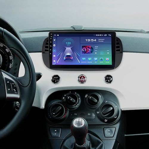 ACAVICA Android 12 Autoradio für FIAT 500 500C 2007-2015 9 Zoll Radio mit GPS Navigation Wireless Carplay Android Auto Touchscreen WiFi Bluetooth Multimedia Radio (4-Core 2+32GB Schwarz) von ACAVICA