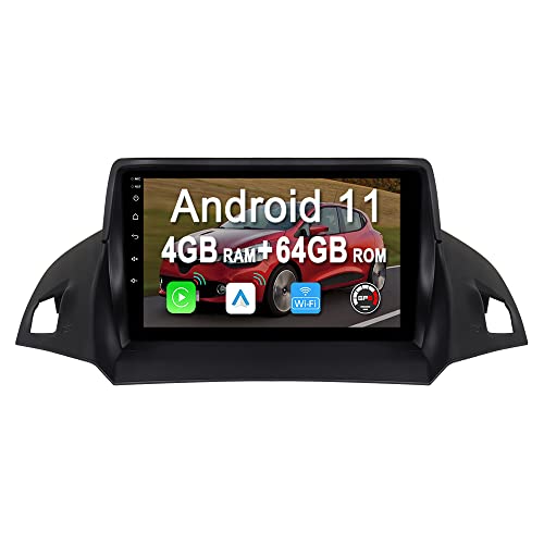 ACAVICA Android 9 Zoll 4+64GB 8-Core Autoradio mit GPS-Navigation für Ford Escape 2013–2019 Kuga 2012–2018 Bluetooth Sat NAV Wireless Carplay Radio Multimedia Player WiFi USB von ACAVICA