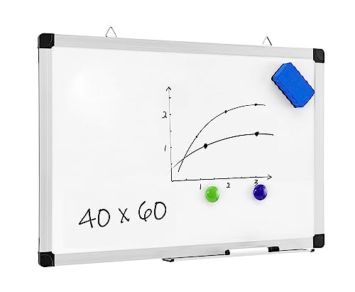 ACAZA Magnetisches Memoboard, Aluminiumrahmen, mit 1 Marker und Markerhalter, für Schule, Küche, Büro, 40 x 60 cm von ACAZA