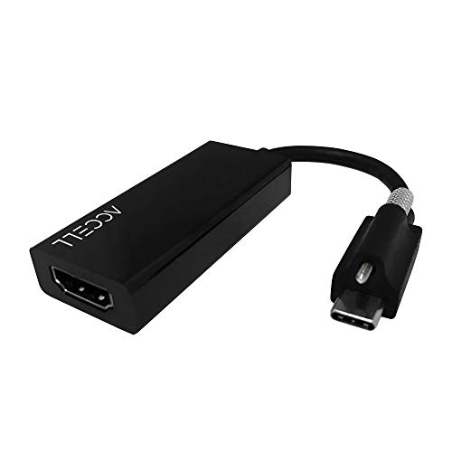 Accell USB-C auf HDMI 2.0 Adapter mit Ankerschraube für sichere Verbindung und CEC-fähig (U187B-006B-23) von ACCELL