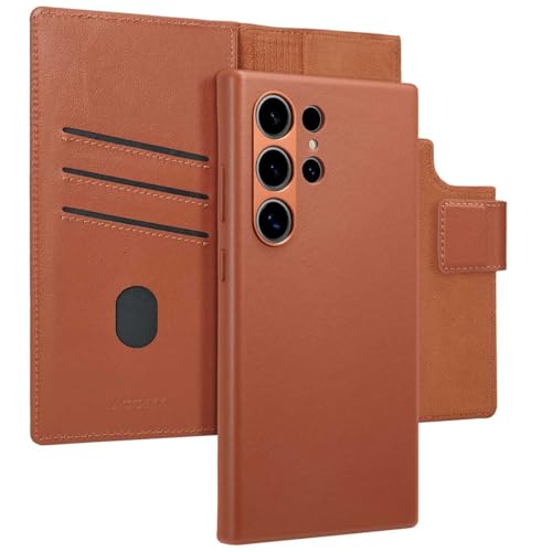 ACCEZZ Bookcase,2 in 1 Case kompatibel mit Samsung Galaxy S24 Ultra - Braun von ACCEZZ