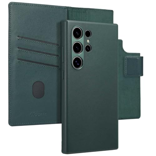 ACCEZZ Bookcase,2 in 1 Case kompatibel mit Samsung Galaxy S24 Ultra - Dunkelgrün von ACCEZZ