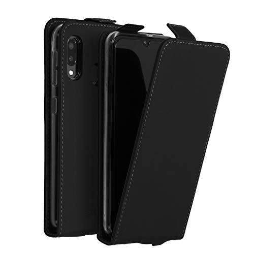 ACCEZZ Flipcase Hülle kompatibel mit Samsung Galaxy A20e– Flip Case Tasche – Handytasche zum Aufklappen in Schwarz [1 Kartenfach, Magnetverschluss, Premium Kunstleder] von ACCEZZ