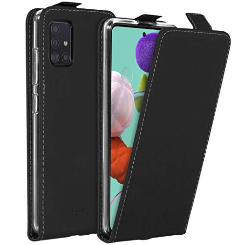 ACCEZZ Flipcase Hülle kompatibel mit Samsung Galaxy A51– Flip Case Tasche – Handytasche zum Aufklappen in Schwarz [1 Kartenfach, Magnetverschluss, Premium Kunstleder] von ACCEZZ