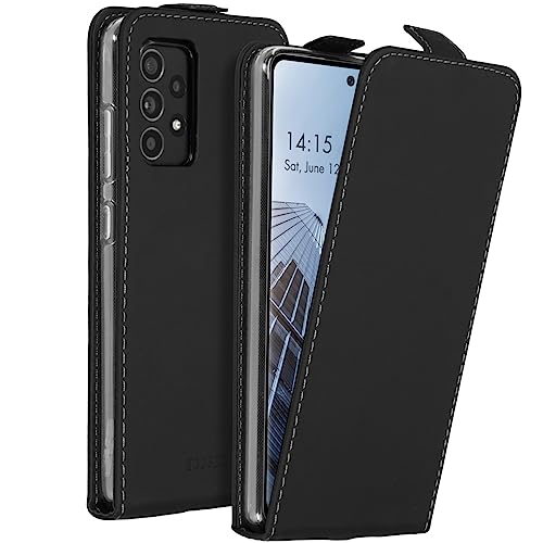 ACCEZZ Flip Case Samsung Galaxy A52(s) 5G/4G – Magnetverschluss & Kartenfach – Stoßfestes Kunstleder (Schwarz) von ACCEZZ