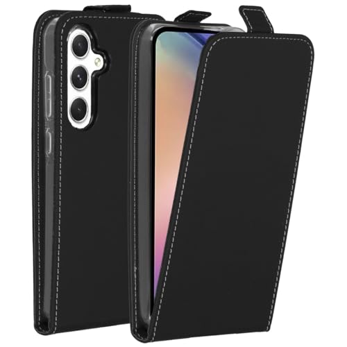 ACCEZZ Flipcase Hülle kompatibel mit Samsung Galaxy A55– Flip Case Tasche – Handytasche zum Aufklappen in Schwarz [1 Kartenfach, Magnetverschluss, Premium Kunstleder] von ACCEZZ