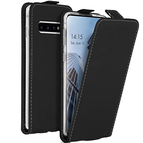 ACCEZZ Flipcase Hülle kompatibel mit Samsung Galaxy S10– Flip Case Tasche – Handytasche zum Aufklappen in Schwarz [1 Kartenfach, Magnetverschluss, Premium Kunstleder] von ACCEZZ