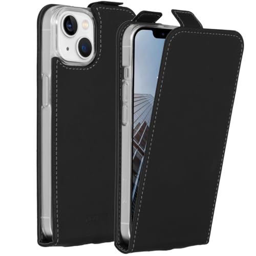 ACCEZZ Flipcase Hülle kompatibel mit iPhone 14– Flip Case Tasche – Handytasche zum Aufklappen in Schwarz [1 Kartenfach, Magnetverschluss, Premium Kunstleder] von ACCEZZ