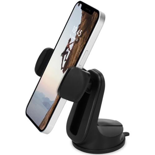 ACCEZZ Handyhalterung kompatibel mit Auto - Verstellbar - Universell - Armaturenbrett und Windschutzscheibe - Schwarz von ACCEZZ