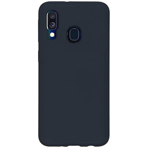 ACCEZZ kompatibel mit Samsung Galaxy A40 Hülle – Liquid Silikon Case – Back Cover Handyhülle in Dunkelblau [Mikrofaser-Futter, Ultradünn, Kratzfest, Stabil] von ACCEZZ