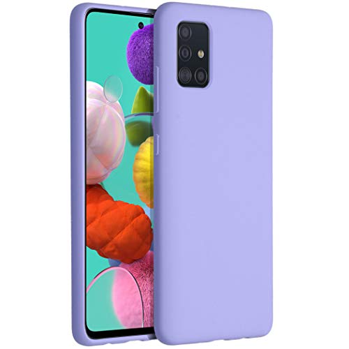 ACCEZZ kompatibel mit Samsung Galaxy A51 Hülle – Liquid Silikon Case – Back Cover Handyhülle in Lila [Mikrofaser-Futter, Ultradünn, Kratzfest, Stabil] von ACCEZZ