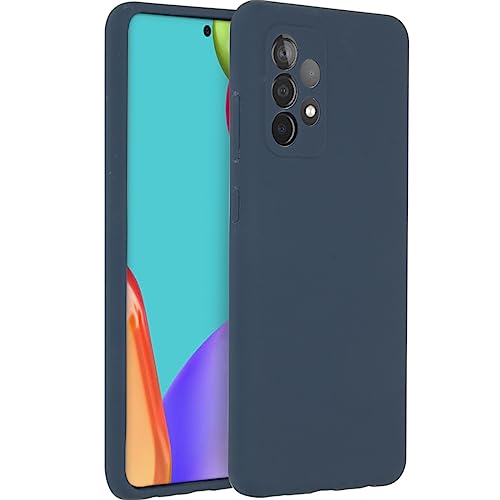 ACCEZZ kompatibel mit Samsung Galaxy A52(4G/5G)/A52s Hülle – Liquid Silikon Case – Back Cover Handyhülle in Dunkelblau [Mikrofaser-Futter, Ultradünn, Kratzfest, Stabil] von ACCEZZ
