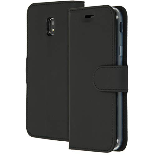 ACCEZZ kompatibel mit Samsung Galaxy J5 (2017) Hülle – Wallet Soft Case Handytasche – Side Flip Handyhülle in Schwarz [3 Kartenfächer, Ständer, Magnetverschluss] von ACCEZZ
