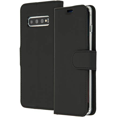 ACCEZZ kompatibel mit Samsung Galaxy S10 Hülle – Wallet Soft Case Handytasche – Side Flip Handyhülle in Schwarz [3 Kartenfächer, Ständer, Magnetverschluss] von ACCEZZ