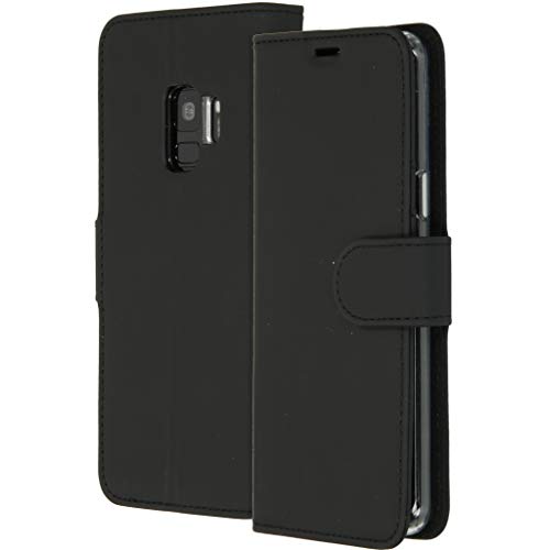 ACCEZZ kompatibel mit Samsung Galaxy S9 Hülle – Wallet Soft Case Handytasche – Side Flip Handyhülle in Schwarz [3 Kartenfächer, Ständer, Magnetverschluss] von ACCEZZ