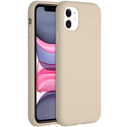 ACCEZZ kompatibel mit iPhone 11 Hülle – Liquid Silikon Case – Back Cover Handyhülle in Beige [Mikrofaser-Futter, Ultradünn, Kratzfest, Stabil] von ACCEZZ