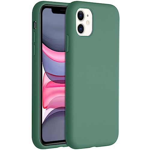 ACCEZZ kompatibel mit iPhone 11 Hülle – Liquid Silikon Case – Back Cover Handyhülle in Dunkelgrün [Mikrofaser-Futter, Ultradünn, Kratzfest, Stabil] von ACCEZZ