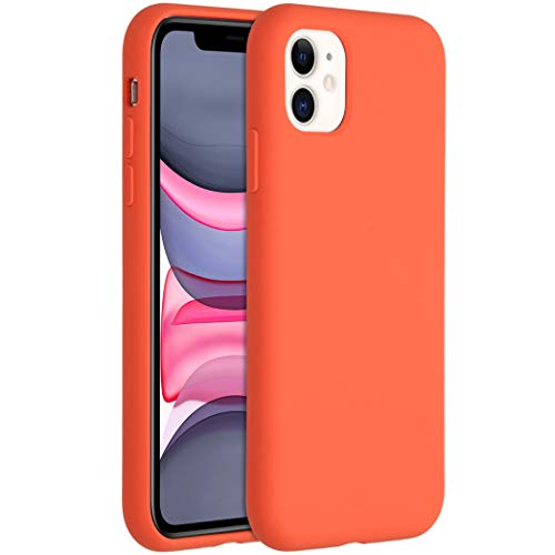ACCEZZ kompatibel mit iPhone 11 Hülle – Liquid Silikon Case – Back Cover Handyhülle in Orange [Mikrofaser-Futter, Ultradünn, Kratzfest, Stabil] von ACCEZZ