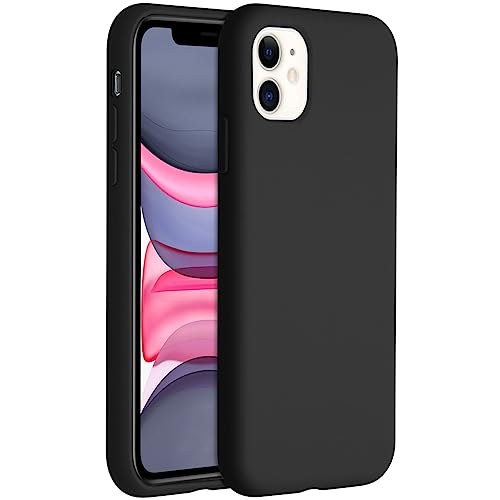 ACCEZZ kompatibel mit iPhone 11 Hülle – Liquid Silikon Case – Back Cover Handyhülle in Schwarz [Mikrofaser-Futter, Ultradünn, Kratzfest, Stabil] von ACCEZZ
