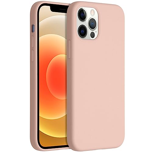 Accezz kompatibel mit iPhone 12 Pro, iPhone 12 Hülle – Liquid Silikon Case – Back Cover Handyhülle in Rosa [Mikrofaser-Futter, Ultradünn, Kratzfest, Stabil] von ACCEZZ