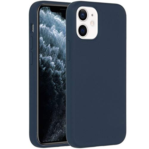 Accezz kompatibel mit iPhone 12 Mini Hülle – Liquid Silikon Case – Back Cover Handyhülle in Dunkelblau [Mikrofaser-Futter, Ultradünn, Kratzfest, Stabil] von ACCEZZ