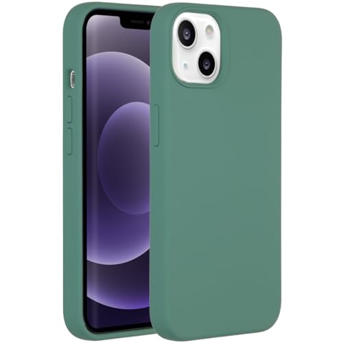 ACCEZZ kompatibel mit iPhone 13 Hülle – Liquid Silikon Case – Back Cover Handyhülle in Dunkelgrün [Mikrofaser-Futter, Ultradünn, Kratzfest, Stabil] von ACCEZZ