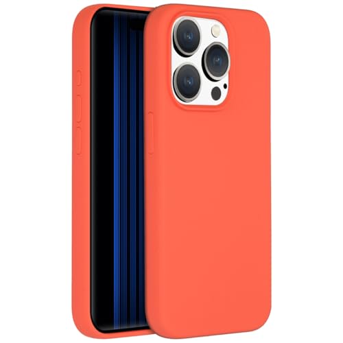 ACCEZZ kompatibel mit iPhone 15 Pro Hülle – Liquid Silikon Case – Back Cover Handyhülle in Orange [Mikrofaser-Futter, Ultradünn, Kratzfest, Stabil] von ACCEZZ