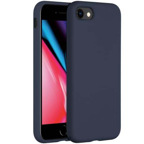 ACCEZZ kompatibel mit iPhone SE (2020), iPhone 8, iPhone 7 Hülle – Liquid Silikon Case – Back Cover Handyhülle in Blau [Mikrofaser-Futter, Ultradünn, Kratzfest, Stabil] von ACCEZZ