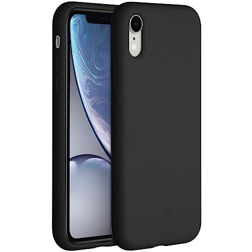 ACCEZZ kompatibel mit iPhone Xr Hülle – Liquid Silikon Case – Back Cover Handyhülle in Schwarz [Mikrofaser-Futter, Ultradünn, Kratzfest, Stabil] von ACCEZZ