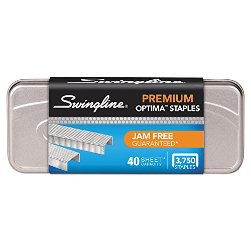 Swingline Heftklammern, Optima, Premium, 6,35 mm Länge, staufrei, 210/Streifen, 3750/Box, 1 Box (35556), 8 Stück von ACCO Brands