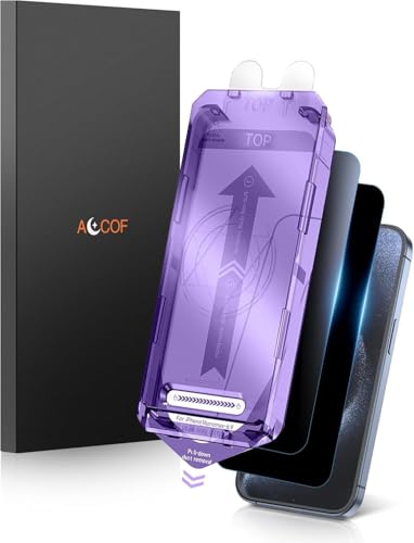 ACCOF für iPhone 16 Pro Max für Panzerglas Sichtschutz Full Screen, Auto Installation, Schutzfolie16 Pro Max Privacy, 9H Härte, Anti-Fingerabdruck, Kratzfest, Blasenfrei, 2 Stück(Sichtschutz) von ACCOF