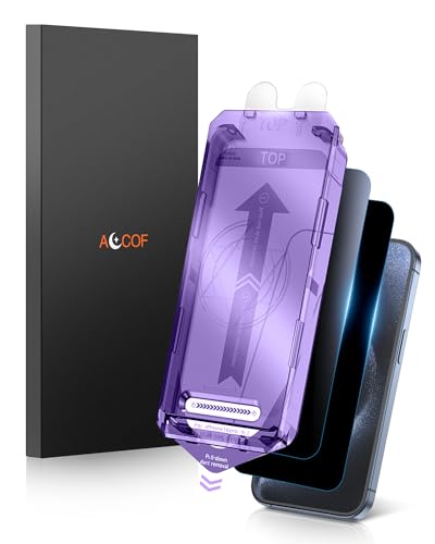 ACCOF für iPhone 16 Pro für Panzerglas Sichtschutz Full Screen, Auto Installation, Schutzfolie16 Pro Max Privacy, 9H Härte, Anti-Fingerabdruck, Kratzfest, Blasenfrei, 2 Stück(Sichtschutz) von ACCOF