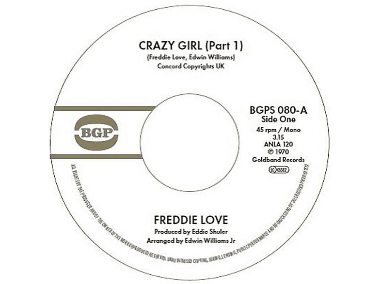 Freddie Love - Crazy Girl (7inch-Single) (Vinyl) von ACE RECORD