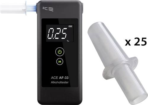 ACE AF-33 Alkoholtester Dunkelgrau 0.00 bis 5.00 ‰ inkl. Display von ACE