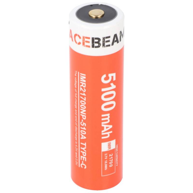 AceBeam 21700 Li-ion Akku mit starken 5000mAh USB-C max. Entladestrom 15A, 77,8 x 21,37mm von ACEBEAM