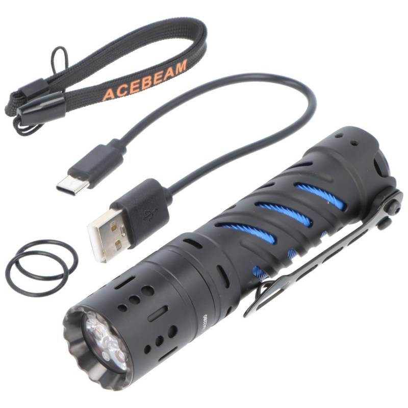AceBeam E70 Mini LED-Taschenlampe mit 2.000 Lumen, CRI90+, inklusive Akku von ACEBEAM
