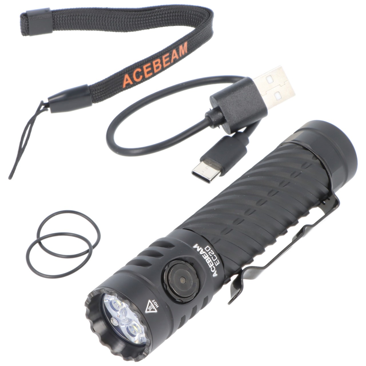 AceBeam EC20 LED-Taschenlampe, 2800 Lumen, Luxeon HL4X LEDs, 6.500K, schwarz von ACEBEAM