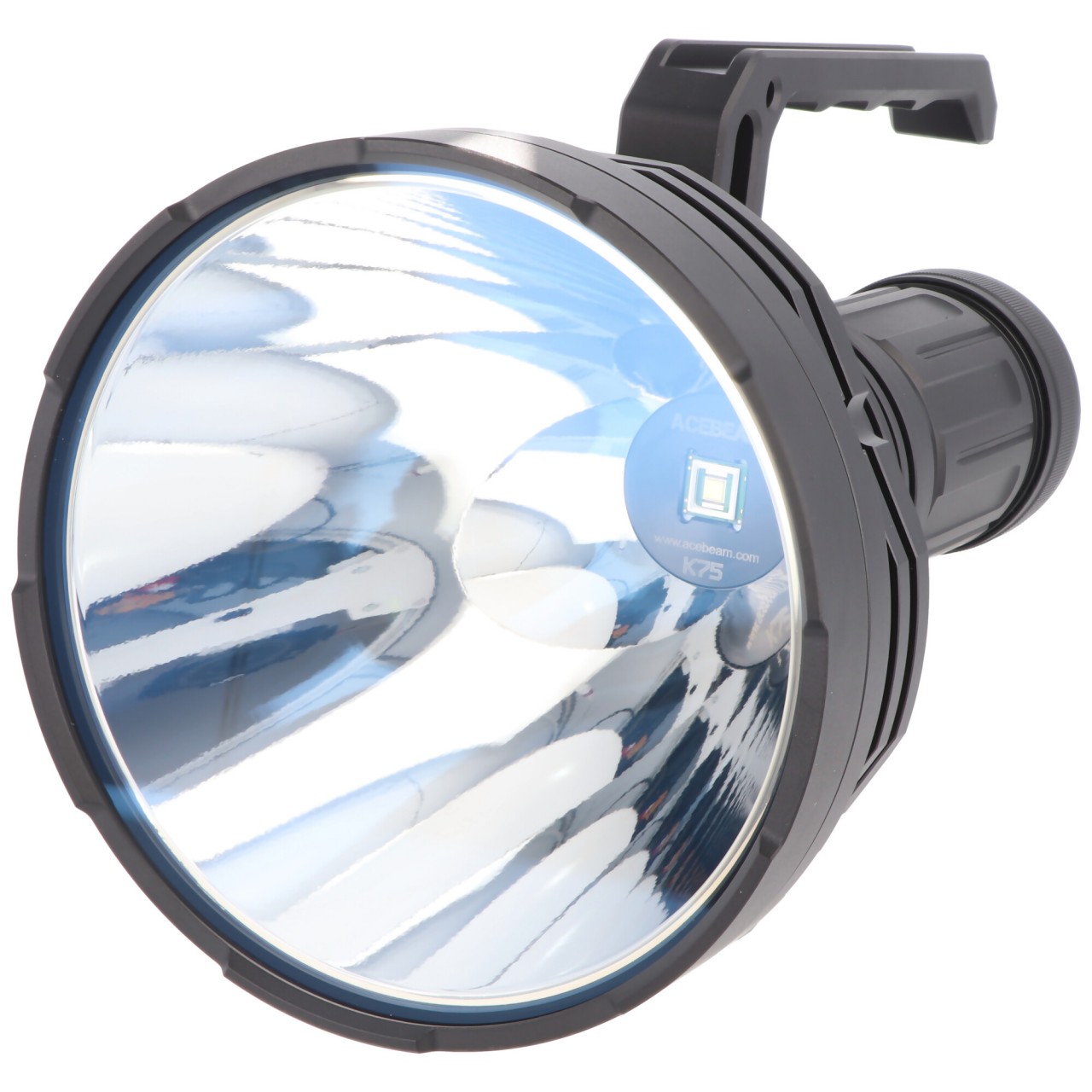 AceBeam K75 2.0 mit weißer LED, 6.300 Lumen und 2.500 Meter Reichweite, Lieferung ohne die erforderlichen 4x 18650 Li-Ion Akkus von ACEBEAM