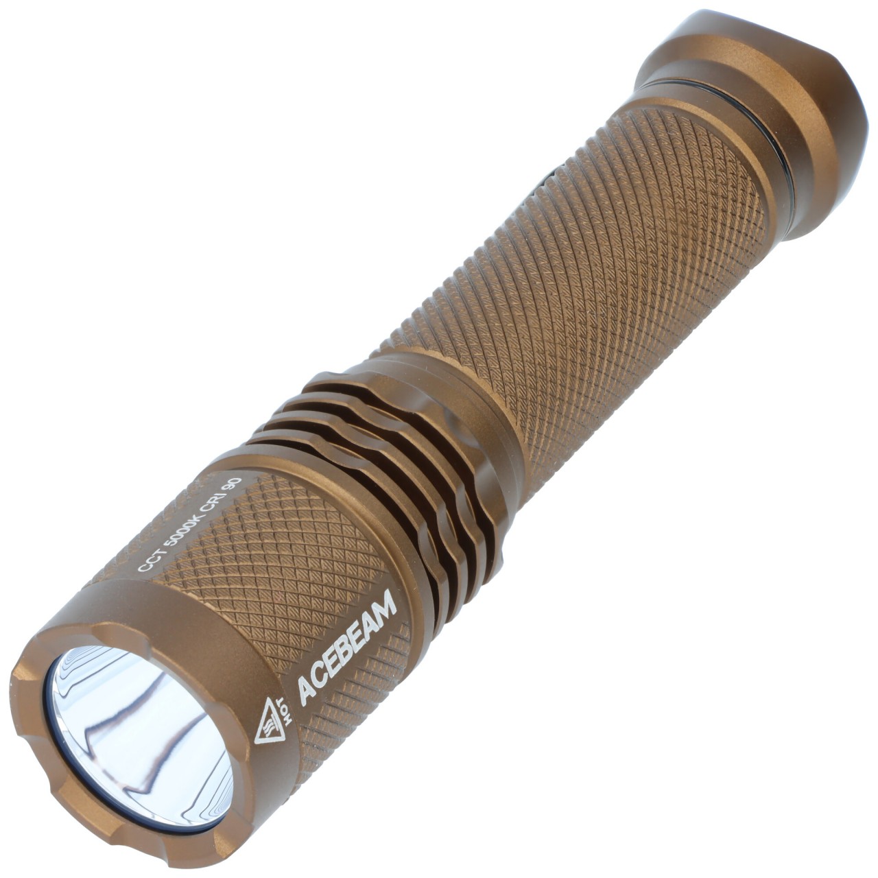 AceBeam TAC AA LED-Taschenlampe mit bis zu 750 Lumen, 5.000K, braun, inklusive 14500 Li-Ion Akku mit USB-C Ladeanschluss von ACEBEAM