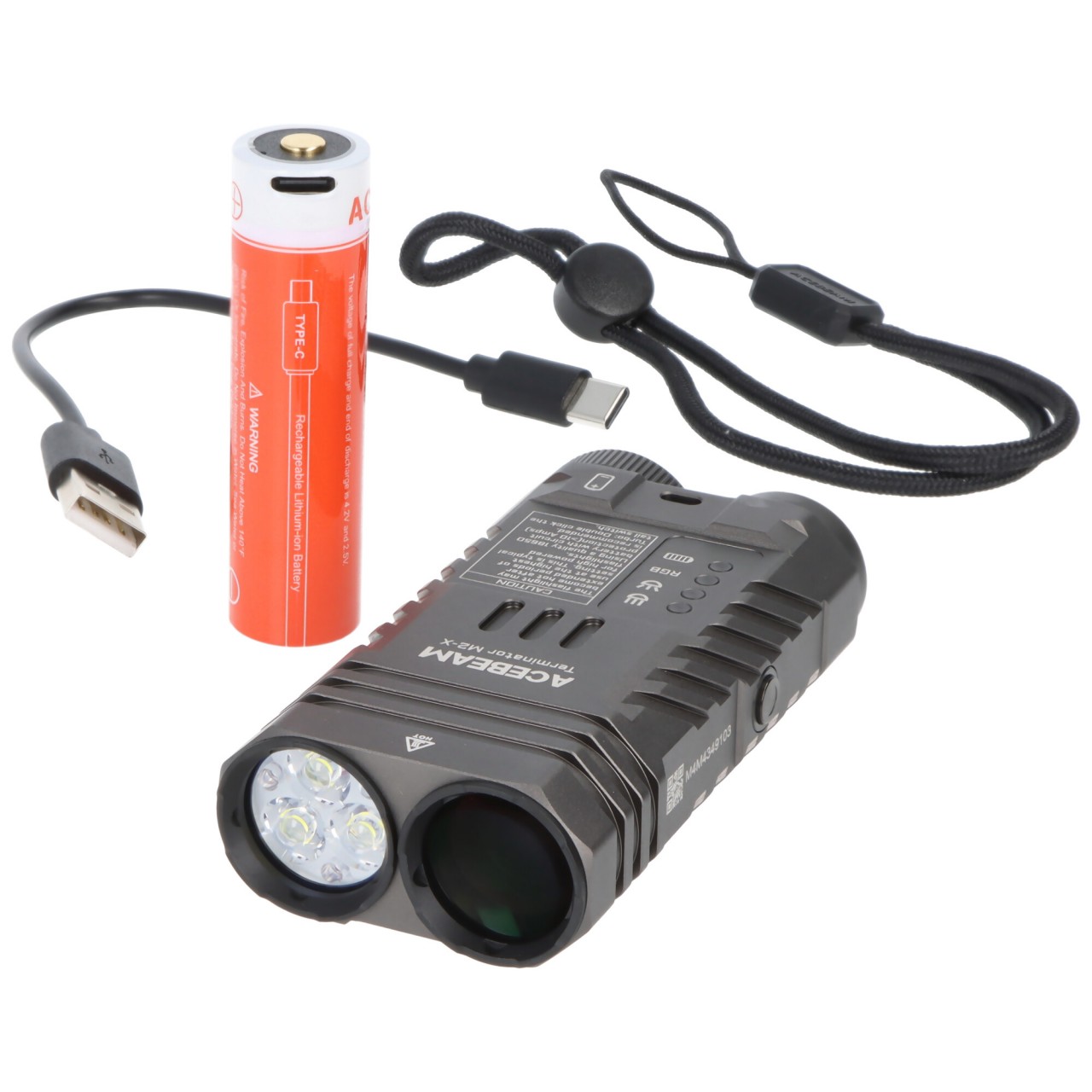 AceBeam Terminator M2-X Dual LED-Taschenlampe, 5.000K CRI90 LED, max. 2000 Lumen, mehrere Lichtquellen, Sieben-Farben-Licht von ACEBEAM